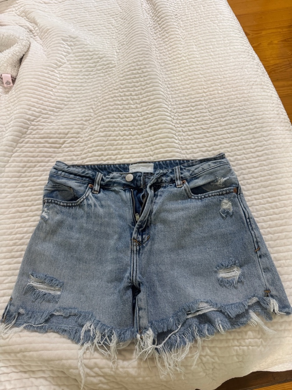 Dear John Light Blue Distressed Denim Cutoff Shorts